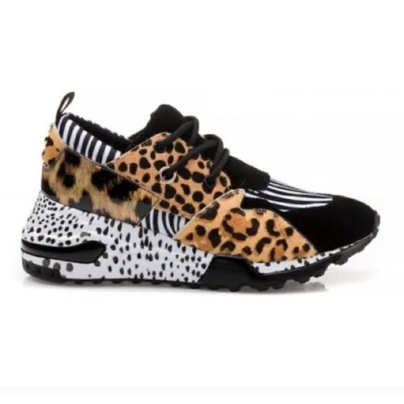 Steve Madden Multi Animal Print Fashion Sneaker Size 3 - Picture 5 of 7
